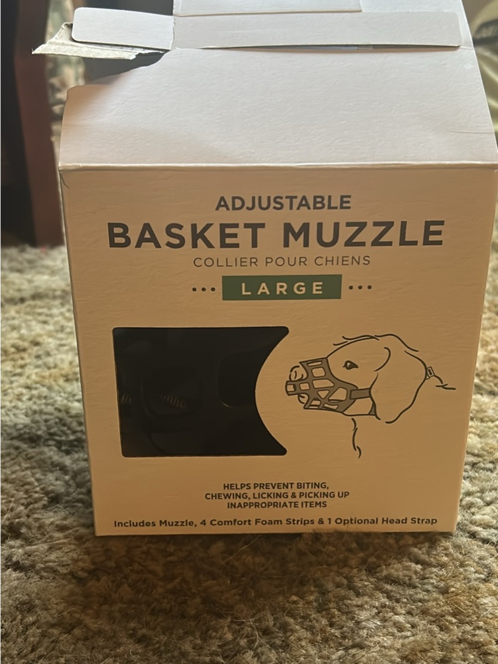 Adjustable Large Basket Muzzle - Black